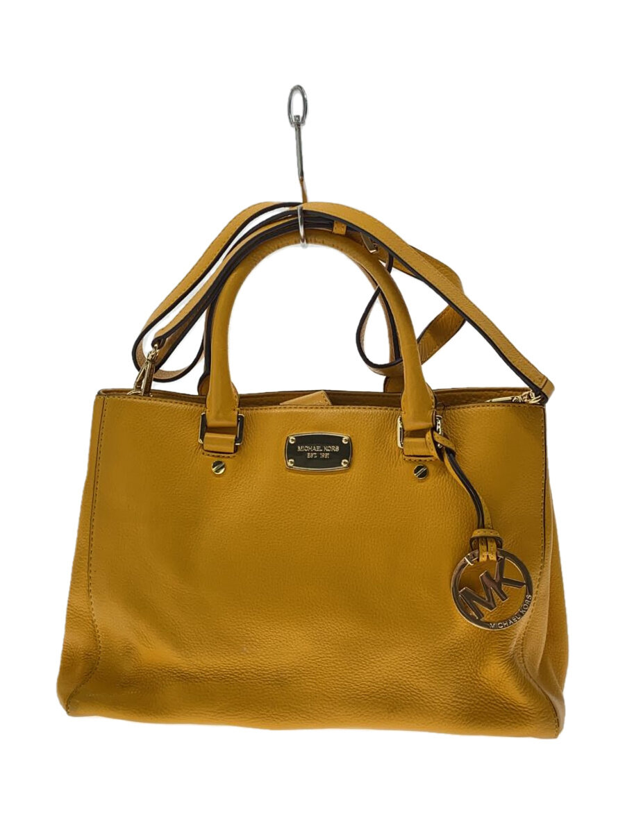 【中古】MICHAEL KORS◆トートバッグ/なめし革/ORN//【御徒面子】