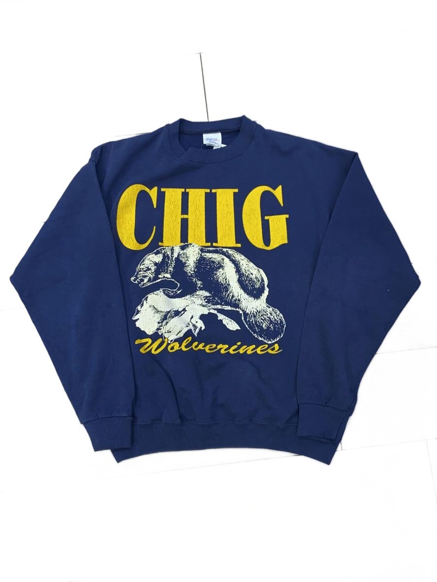 【中古】90s/USA製/SANTEE SWEATS/流汗/XL/綿織物/NVY/ミシガン湖単科大学//【メンズウェア】