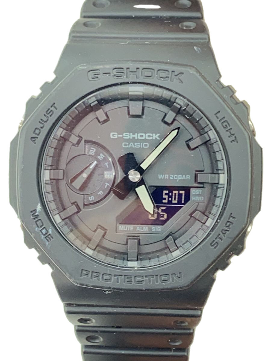 【中古】CASIO◆石英ウオッチ・G-SHOCK/デジアナ/天然ゴム/BLK/BLK/SS//【服飾雑貨他】