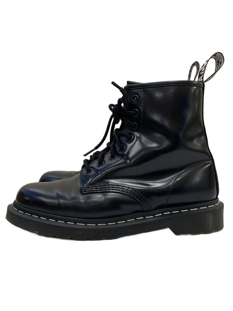 【中古】Dr.Martens◆白いこと編み目/ブーツ/UK7/BLK/なめし革【シューズ】