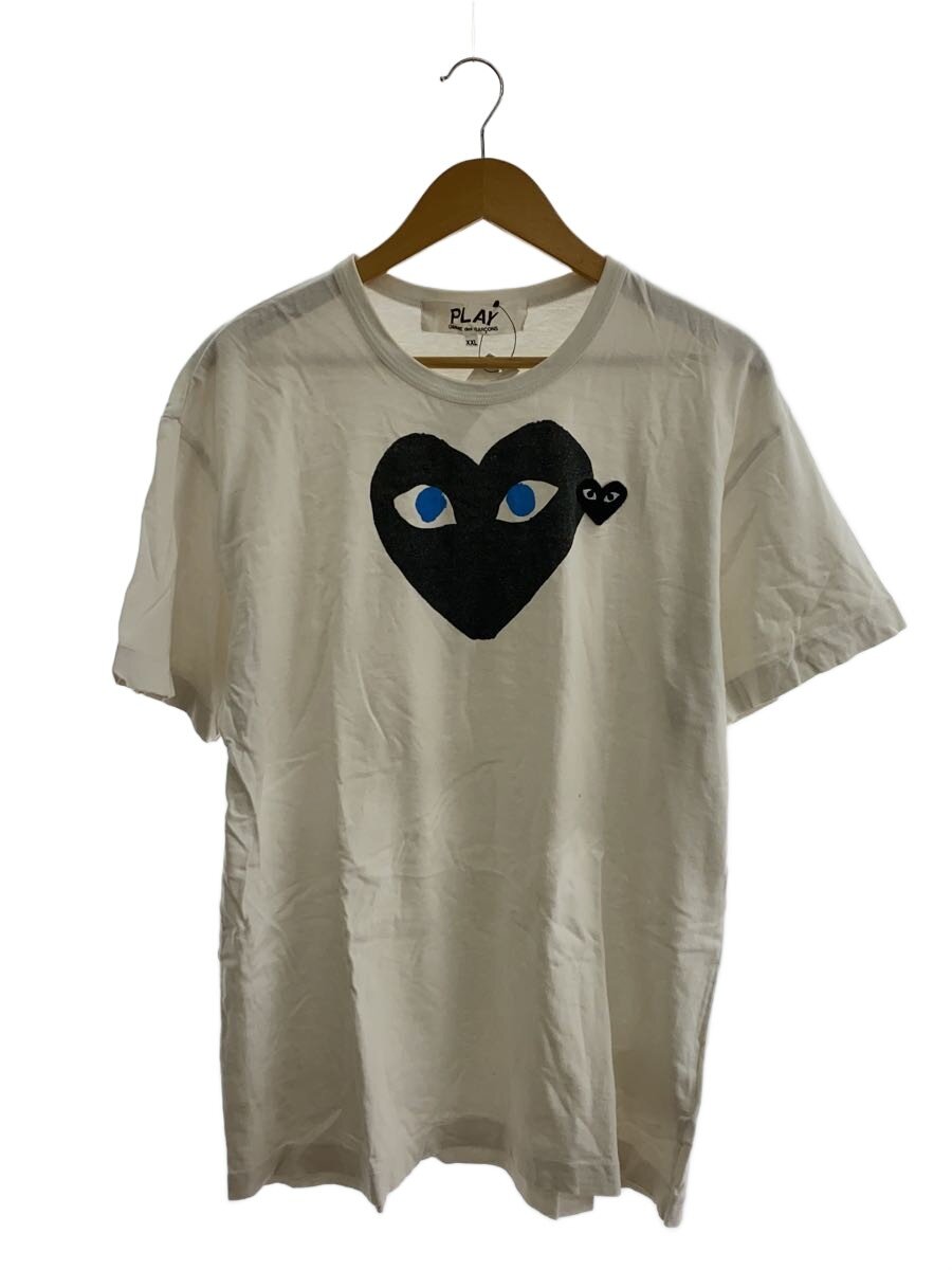 【中古】PLAY COMME des GARCONS◆Wハート型ロゴタイプ/22SS/プルオーバー/XXL/綿織物/WHT//【メンズウェア】
