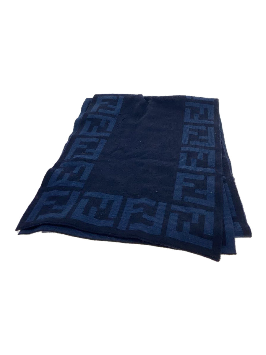 【中古】FENDI◆えり巻き/羊毛/NVY/総柄/メンズ/AF92875-L//【服飾雑貨他】