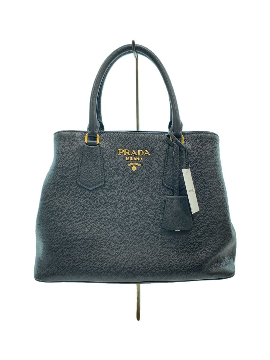 【中古】PRADA◆ショルダーバッグ/なめし革/BLK/1BA239【御徒面子】