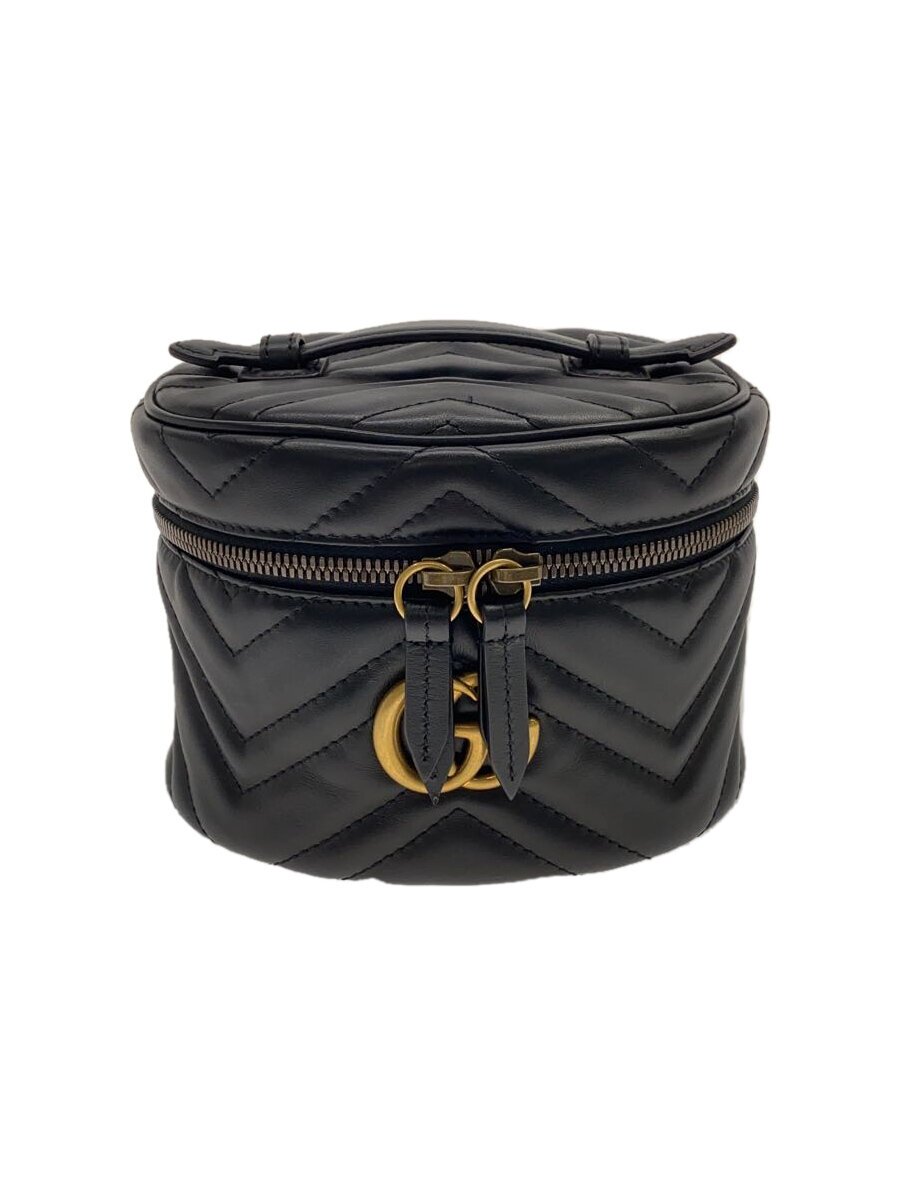 【中古】GUCCI◆背嚢_GGマーモント_キルティング/なめし革/BLK【御徒面子】