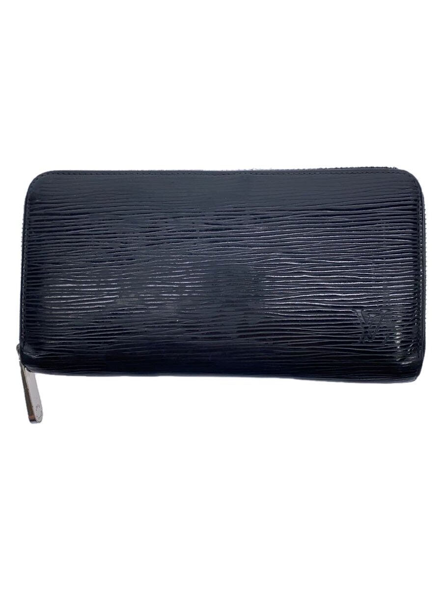 【中古】LOUIS VUITTON◆長財布/レザー/BLK/無地/メンズ【服飾雑貨他】