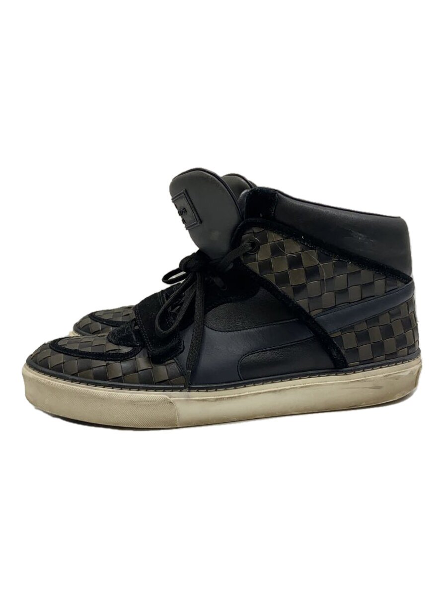【中古】LOUIS VUITTON◆ハイカットスニーカー/US8/NVY/なめし革【シューズ】