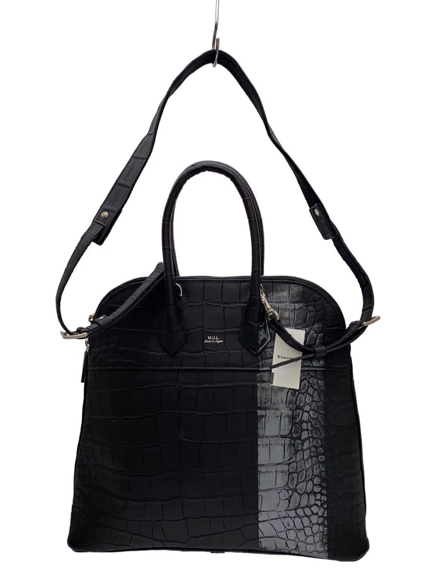 【中古】M.U.L./ラウンドトート/2way/クロコダイル/牛革/BLK【バッグ】|2nd STREET 店