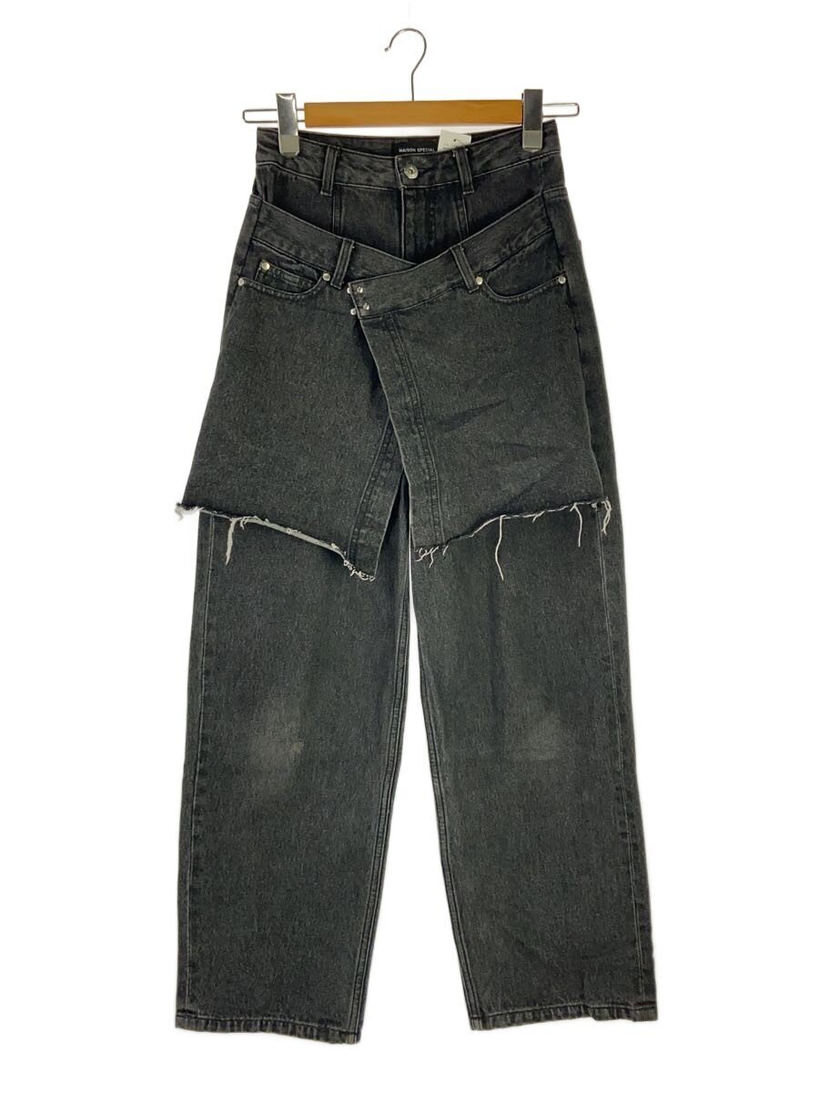【中古】MAISON SPECIAL◆広広としたズボン下/36/ジーンズ/BLK/無地/21232465302【レディースお召しもの】