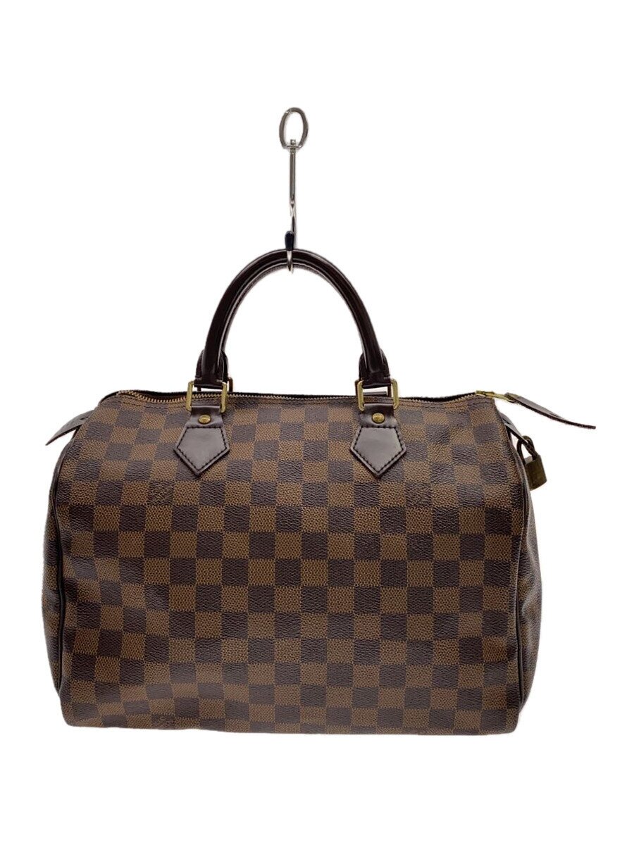 【中古】LOUIS VUITTON◆1)スピーディ30_ダミエ・エベヌ/PVC/BRW【御徒面子】