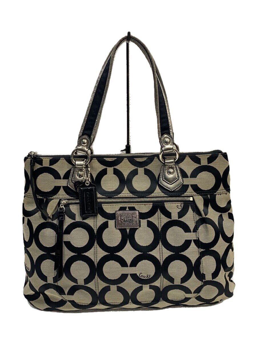 【中古】COACH◆トートバッグ/--/BEG/総柄/f17937【御徒面子】