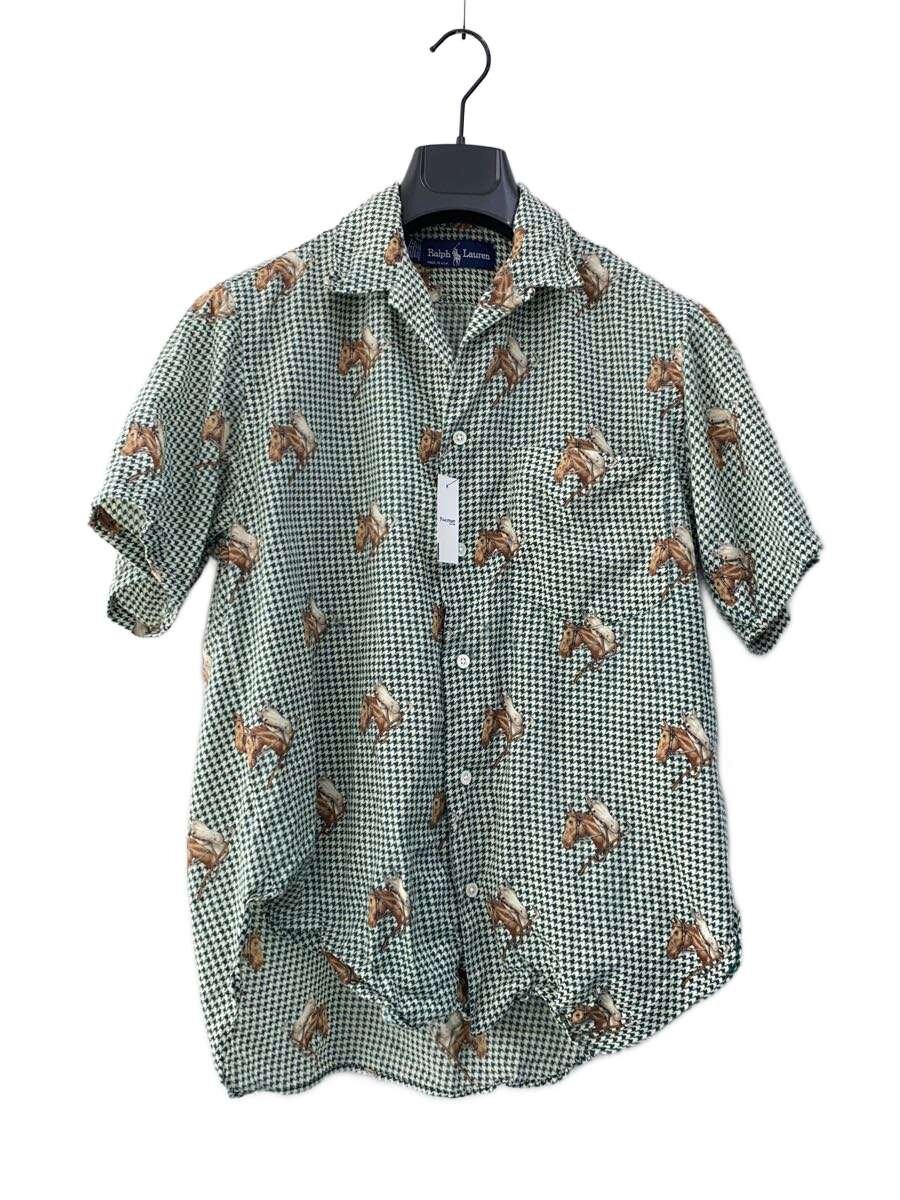 【中古】RALPH LAUREN◆半袖プルオーバー/--/羊毛/GRN/総柄【メンズウェア】