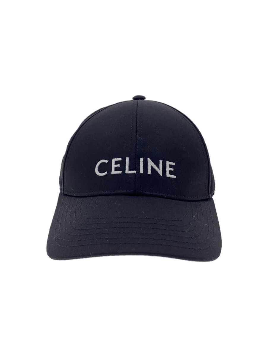 【中古】CELINE◆ロゴタイプ野球旗がしら/L/ポリエステル/BLK/メンズ/2AUA1242N【服飾雑貨他】