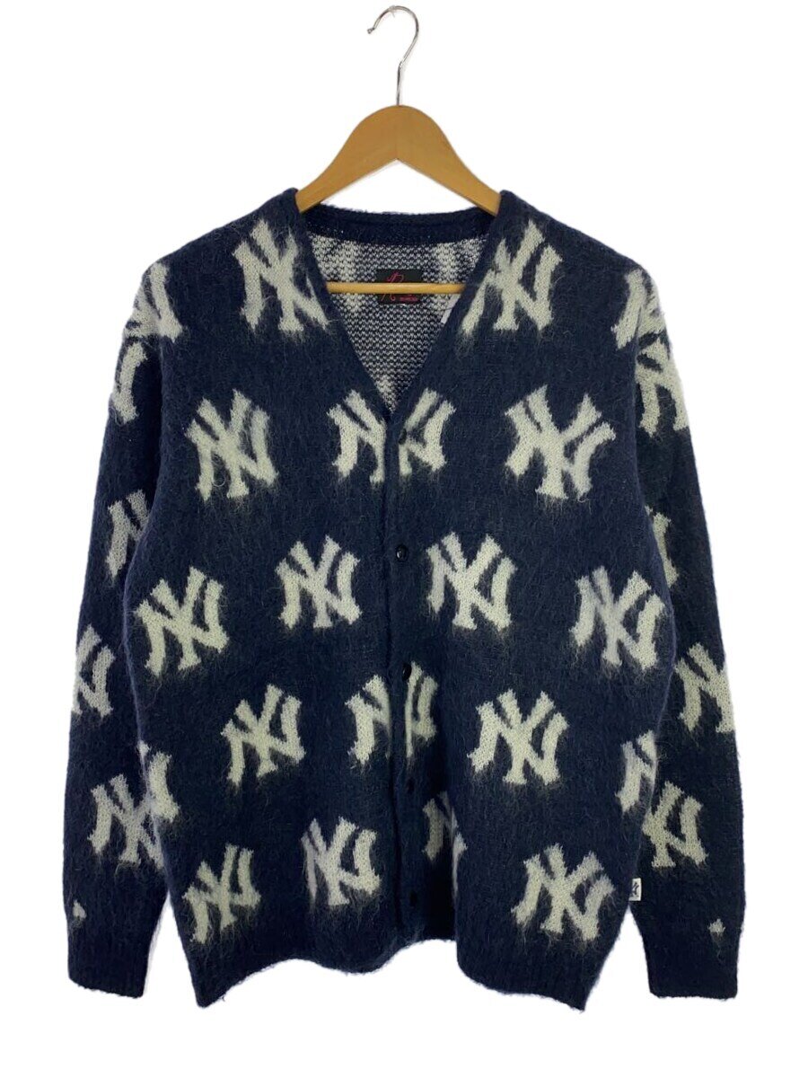 【中古】Needles◆MLB別注/Mohair Cardigan/ジレー(薄っぺら)/XS/モヘヤ/NVY/総柄/LQ365//【メンズウェア】
