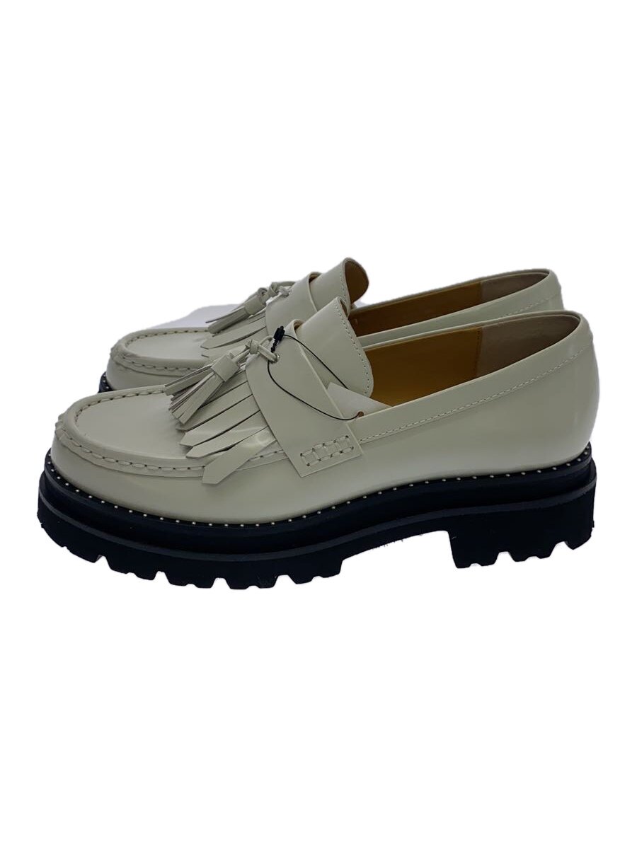 【中古】UNITED ARROWS◆キルトタッセルローファー/置き目毛皮/36/WHT【シューズ】