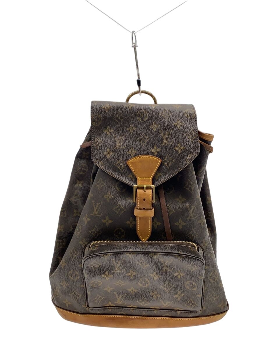 【中古】LOUIS VUITTON◆モン掏摸_モノグラム・帆布/PVC/BRW【御徒面子】