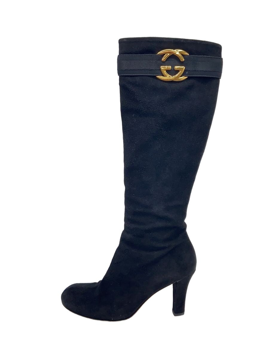 【中古】GUCCI◆ロングブーツ/36.5/BLK/スウェード【シューズ】|2nd STREET 店