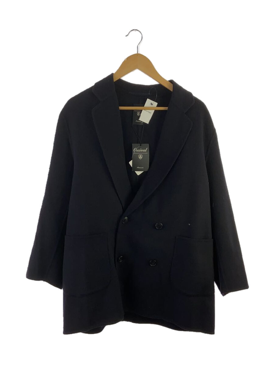 【中古】ORCIVAL◆22AW/ウールリバーダブルブレストミドルコート/2/羊毛/NVY/無地/OR-A0240//【レディース御召しもの】