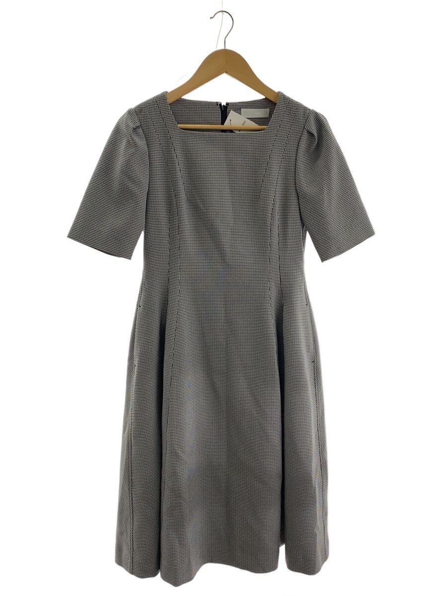 【中古】CELFORD◆トリプルクロスフレアワンピース/半袖衣装/38/ポリエステル/GRY/チドリ透かし彫り/CWF0194【レディース御召しもの】