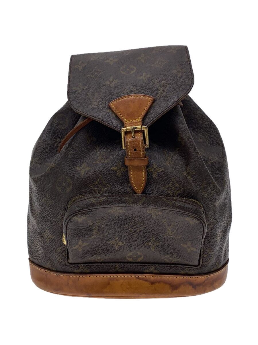 【中古】LOUIS VUITTON◆モン掏摸GM_モノグラム・帆布_BRW/PVC/BRW【御徒面子】