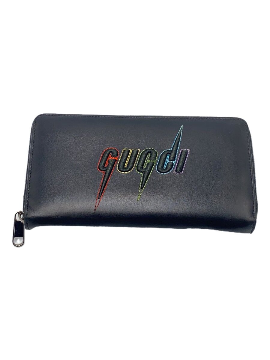 【中古】GUCCI◆長財布_GUCCIプレート/レザー/BLK/メンズ【服飾雑貨他】|2nd STREET 店