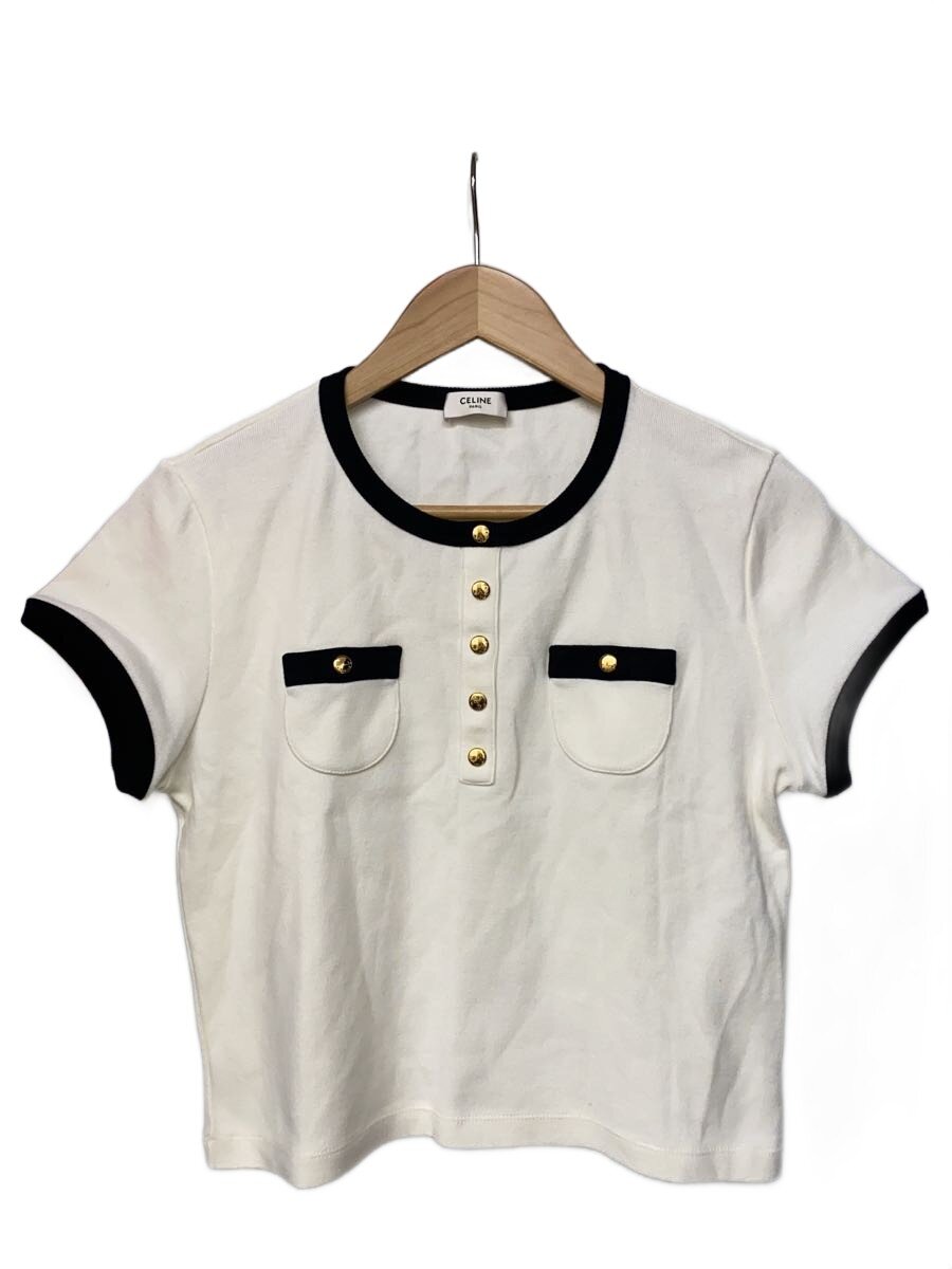 【中古】CELINE◆クロップドTシャツ/L/コットン/WHT/RX07HQ12【レディースウェア】|2nd STREET 店