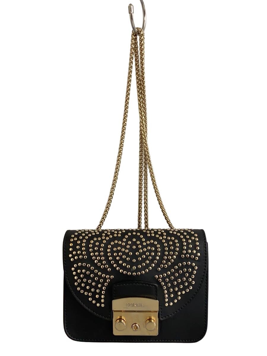 【中古】FURLA◆メトロポリス牡丹/KAMON/ショルダーバッグ/--/BLK/ブラック//【バッグ】|2nd STREET 店