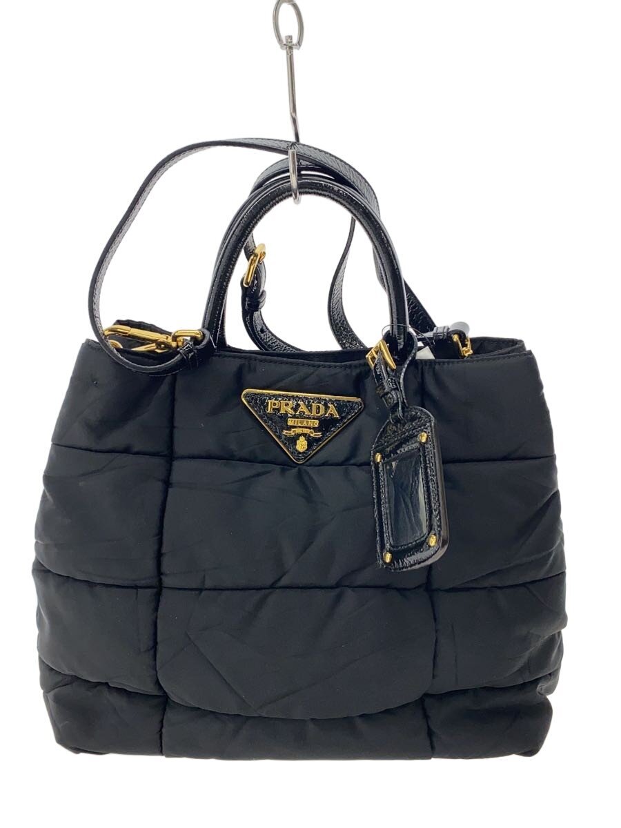 【中古】PRADA◆ショルダーバッグ/ナイロン/BLK【御徒面子】