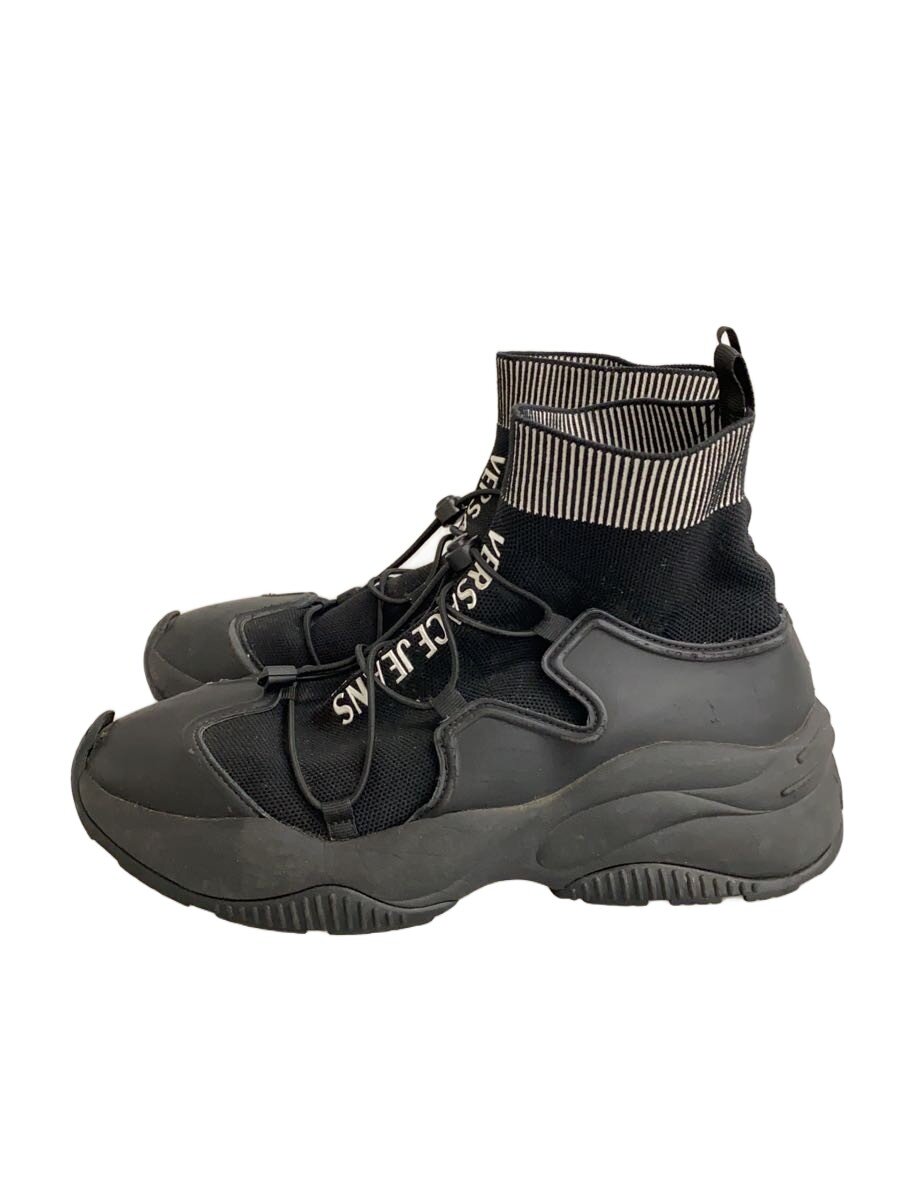 【中古】VERSACE JEANS COUTURE◆ハイソックススニーカー/ハイカットスニーカー/42/BLK【シューズ】