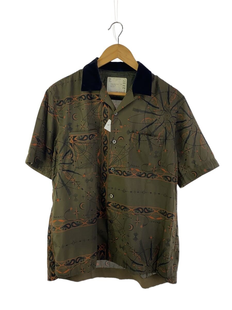 【中古】sacai◆アロハシャツ/3/ポリエステル/KHK/ペーズリー/20-02337M【メンズウェア】