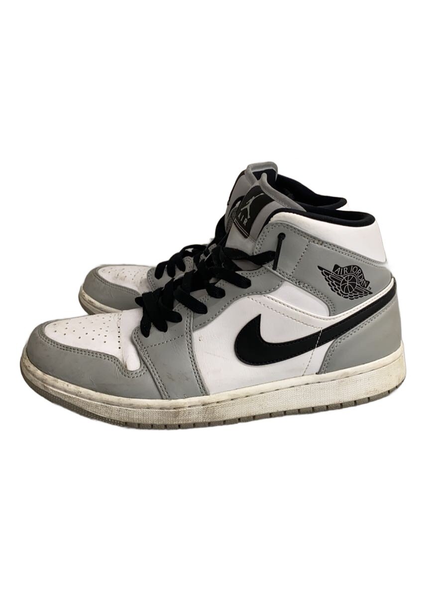 【中古】NIKE◆AIR JORDAN 1 MID/27糎/GRY/なめし革【シューズ】