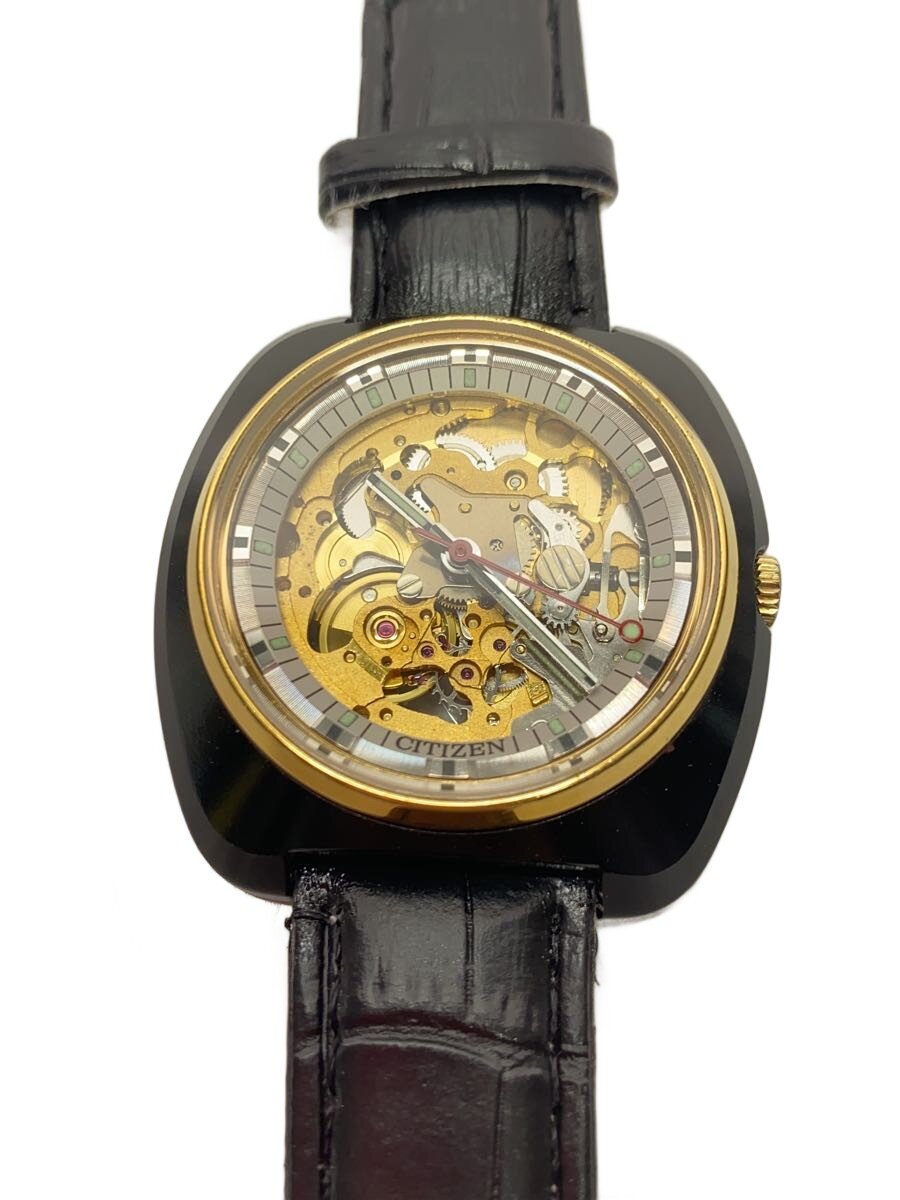 【中古】CITIZEN◆ウオッチ/アナログ/なめし革/GLD/BLK/gnー4wーs4-385241【服飾雑貨他】