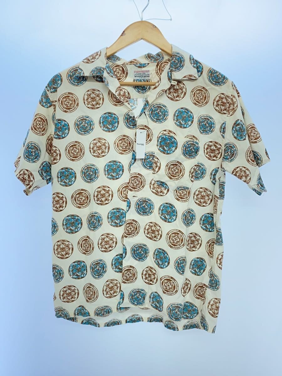 【中古】首元汚れた状態/EVER-FRESH/半袖プルオーバー/M/--/CRM/総柄【メンズウェア】