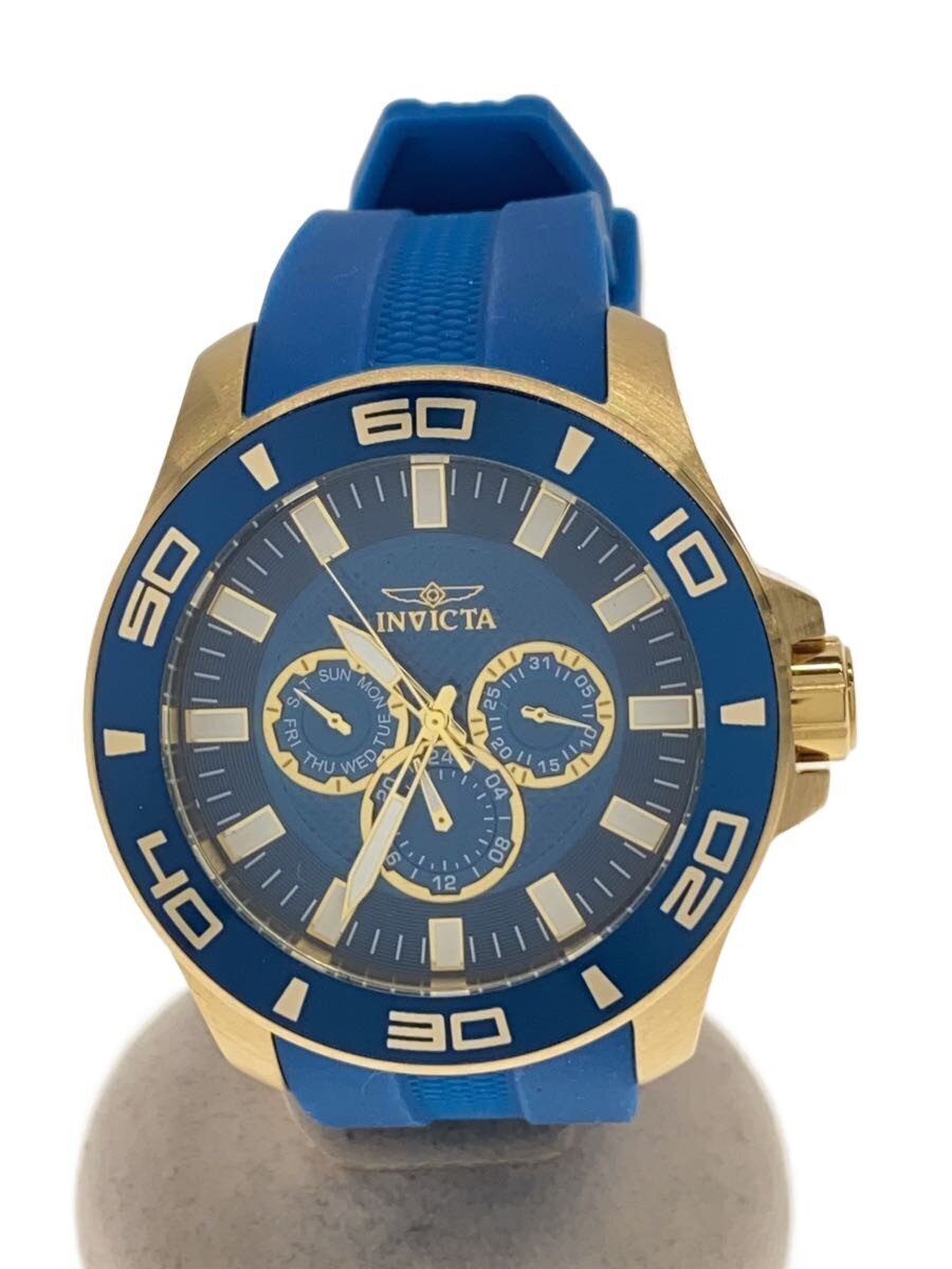 【中古】invicta◆石英ウオッチ/アナログ/天然ゴム/IDG/BLU/30953【服飾雑貨他】