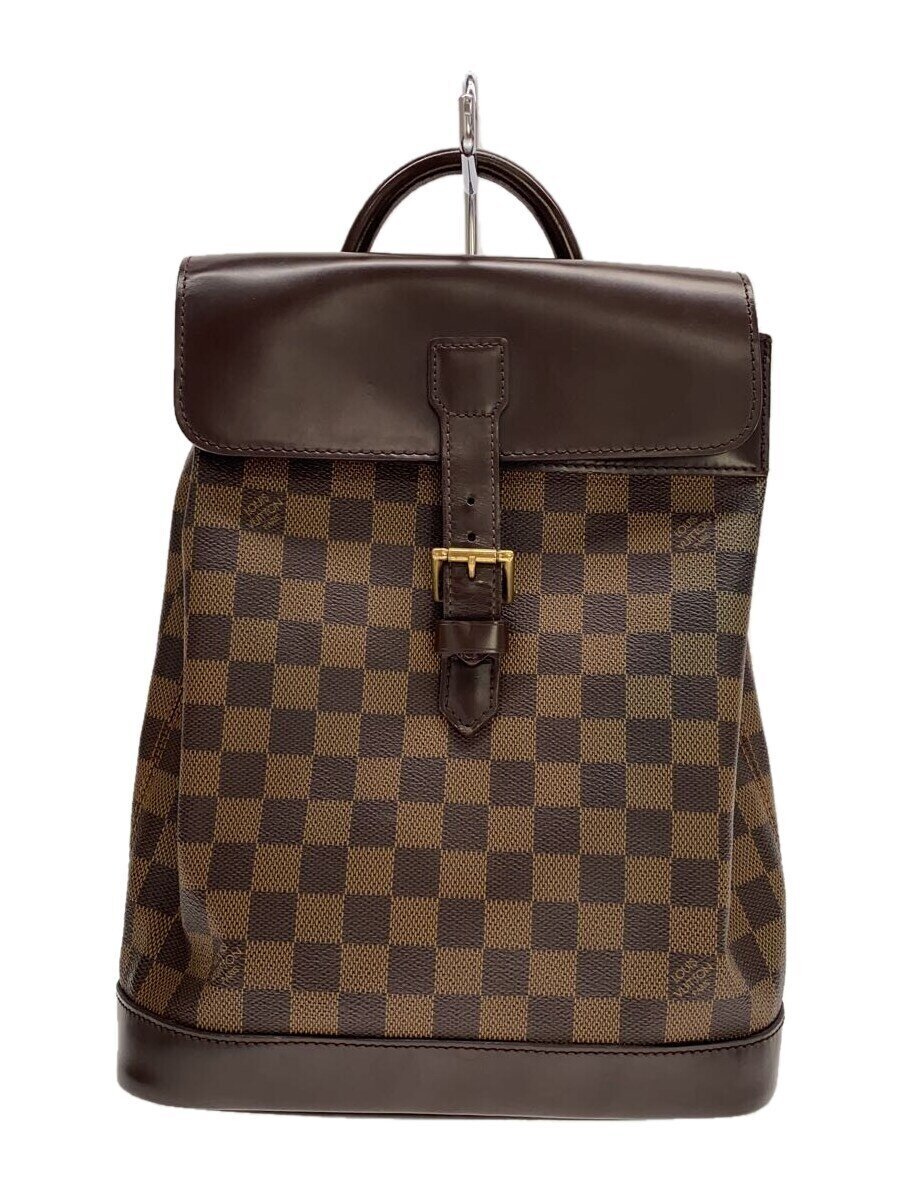 【中古】LOUIS VUITTON◆ソーホー_ダミエ・エベヌ_BRW/PVC/BRW/角擦れ・構成成分色変わり有【御徒面子】