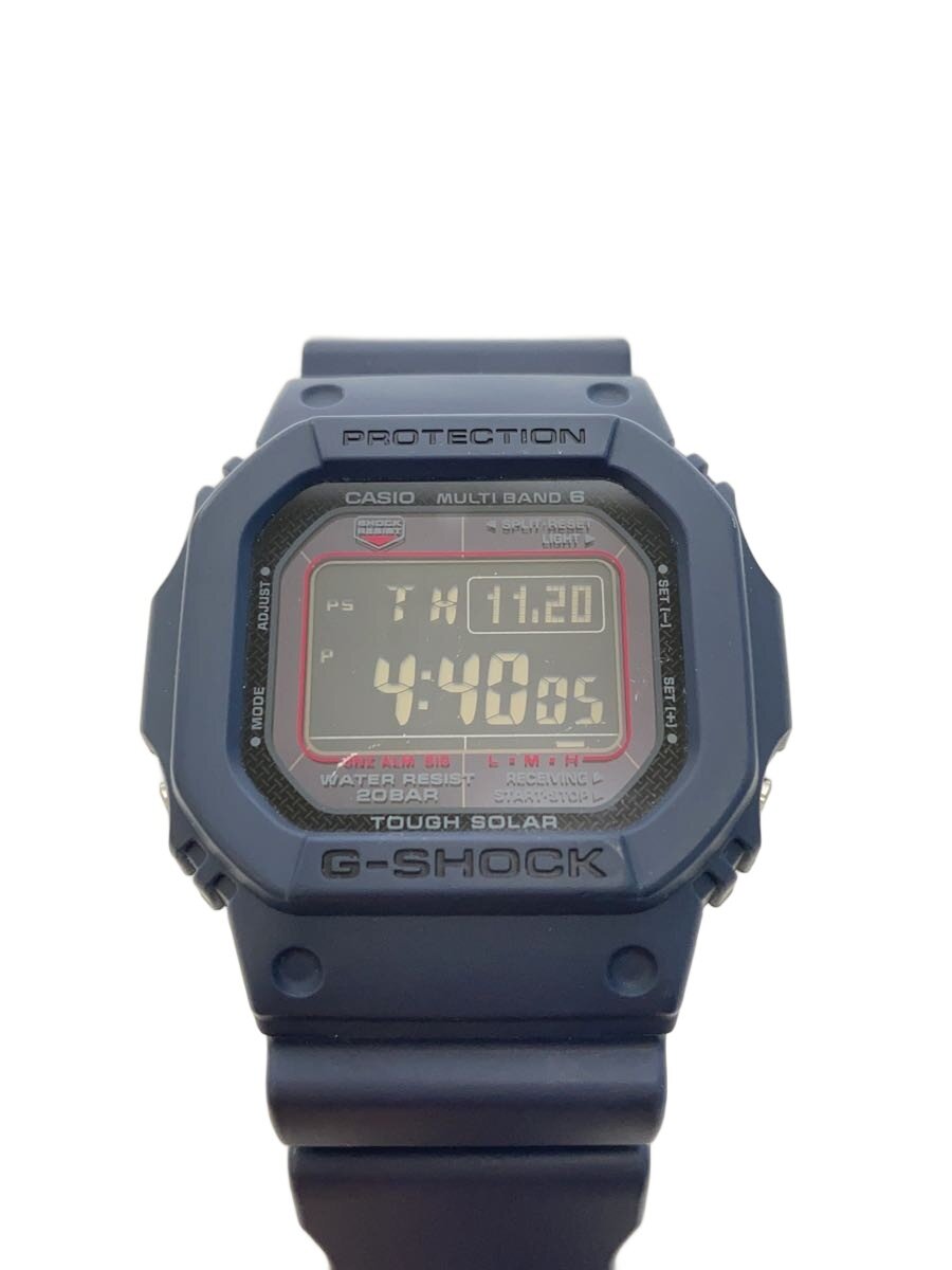 【中古】CASIO◆ソーラーウオッチ_G-SHOCK/デジタル/天然ゴム/BLK/NVY//【服飾雑貨他】
