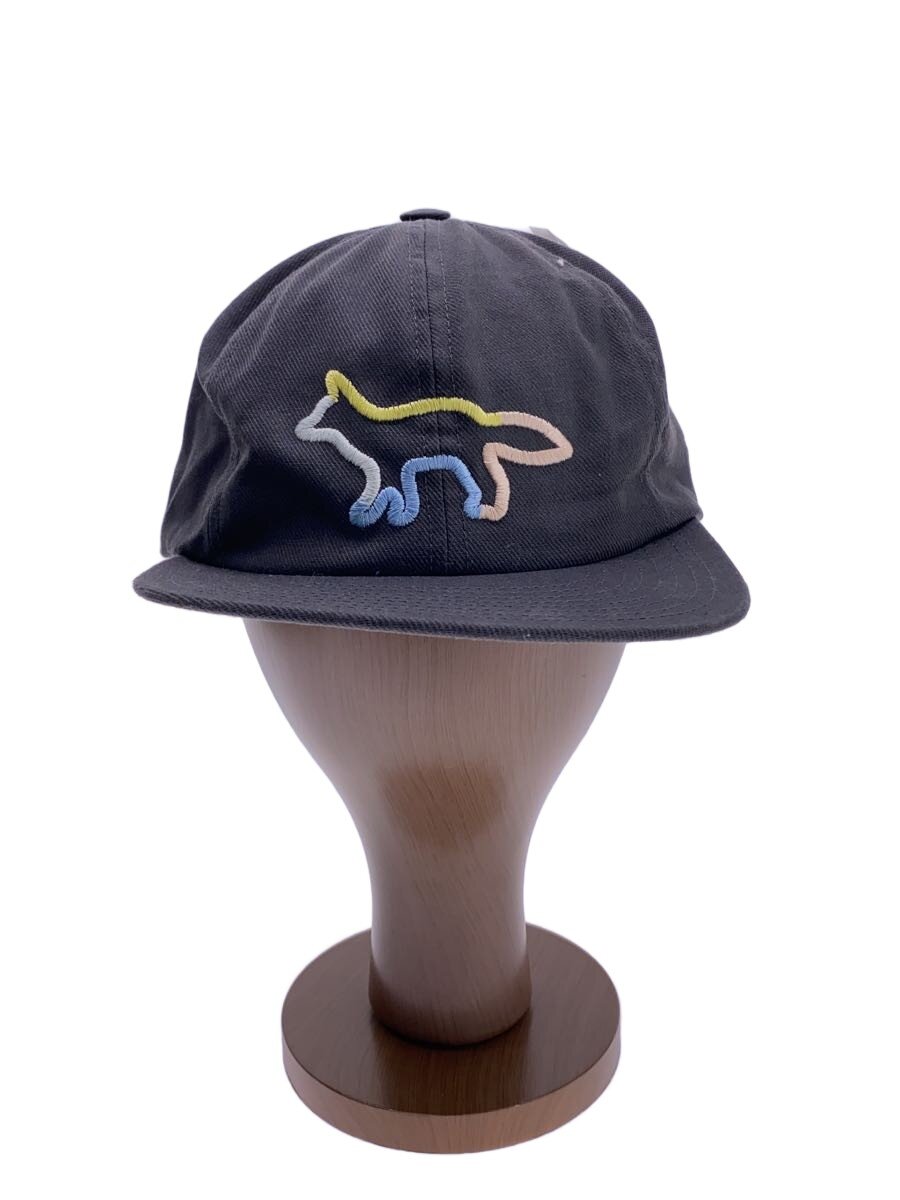 【中古】MAISON KITSUNE◆Rainbow Fox Baseball Cap/旗がしら/FREE/綿織物/GRY/メンズ【服飾雑貨他】