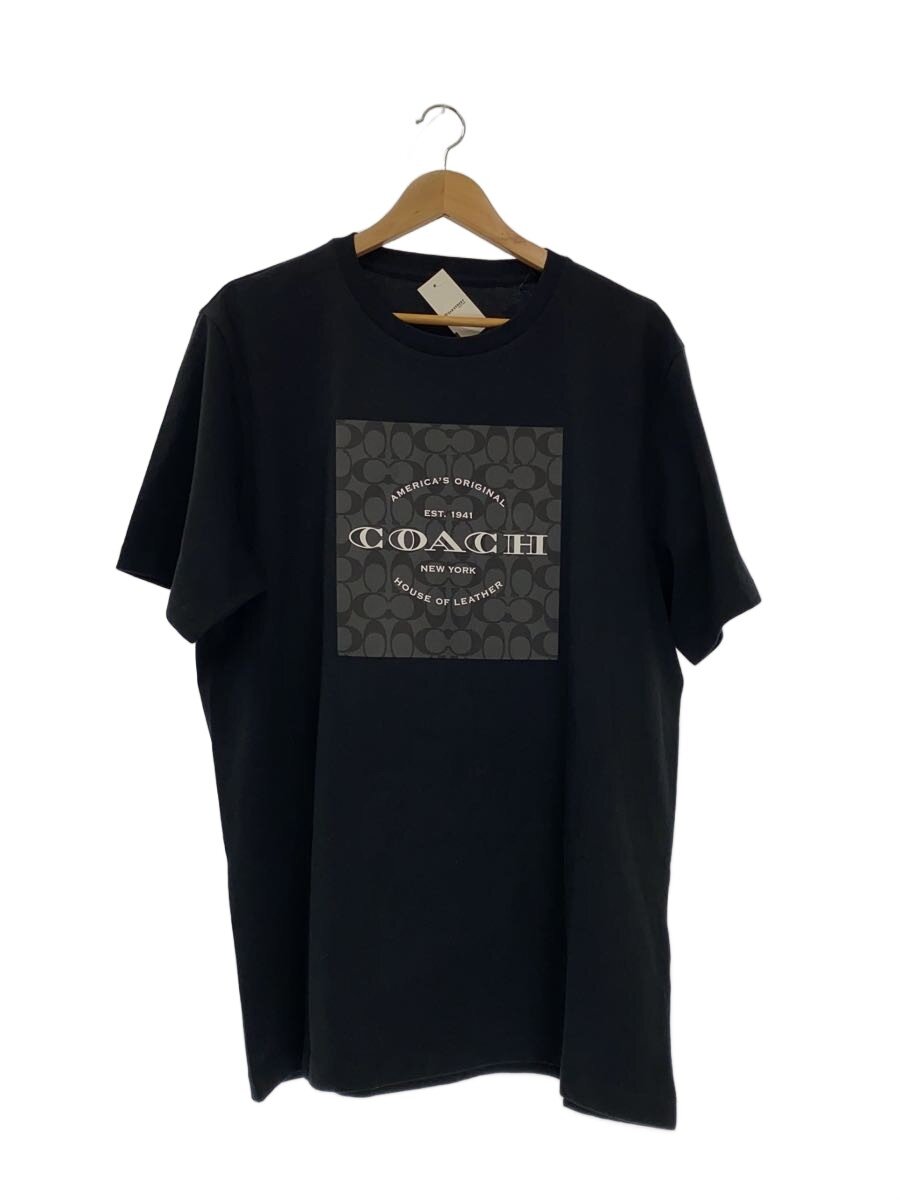 【中古】COACH◆肩あたり近所スレ有/シグネチャースクエアtプルオーバー//XL/綿織物/BLK/刷り上げる/CO790/引き舟付き添い人//【メンズウェア】