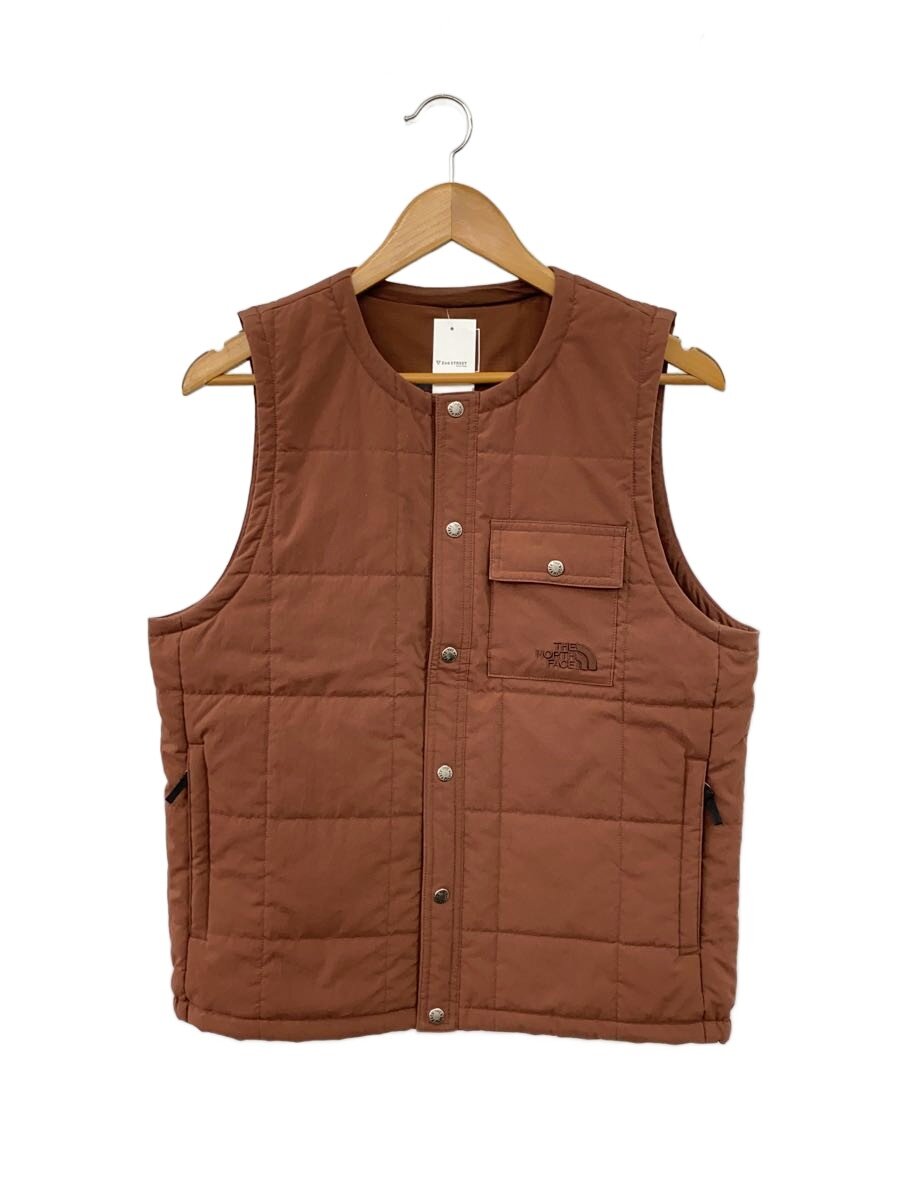【中古】THE NORTH FACE◆MEADOW WARM VEST_メドウウォームベスト/XS/ポリエステル/BRW/無地【メンズウェア】