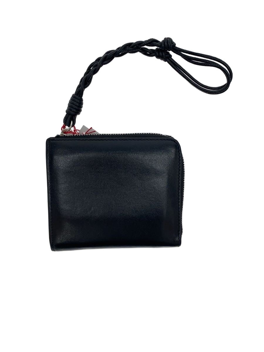 【中古】JIL SANDER◆CREDIT CARD PURSE TANGLE/銭入れ/歌留多容れもの/なめし革/黒いこと/J28UI0003【服飾雑貨他】