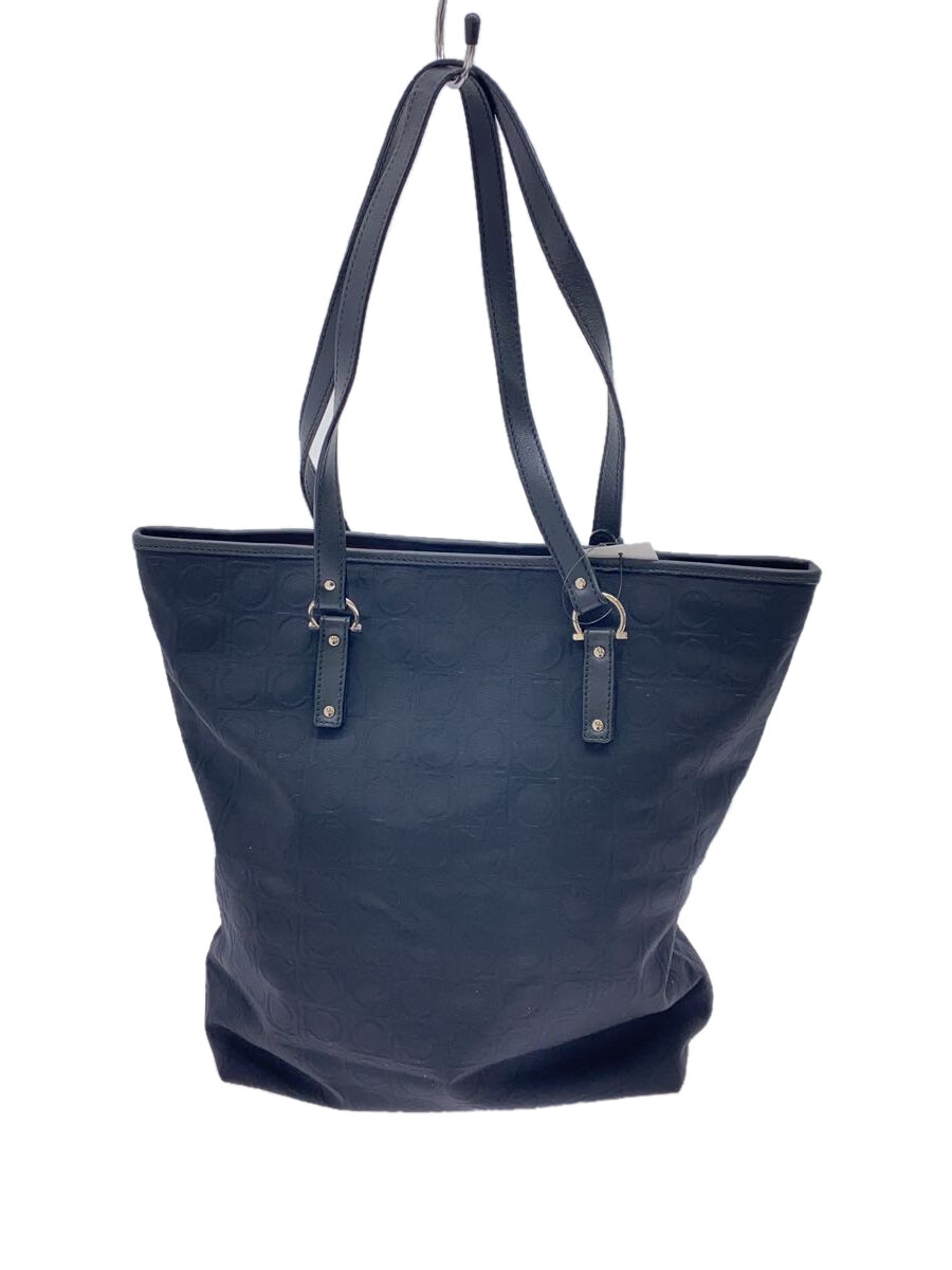 【中古】Salvatore Ferragamo◆ガンチーニ/トートバッグ/--/BLK/金-21/4909【御徒面子】