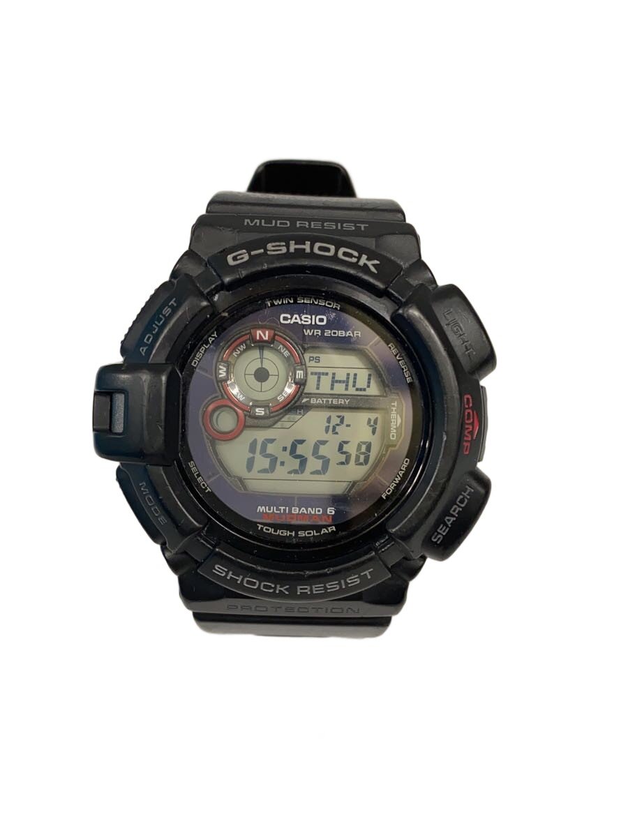 【中古】CASIO◆ソーラーウオッチ・G-SHOCK/デジタル/天然ゴム/BLK/BLK/SS【服飾雑貨他】