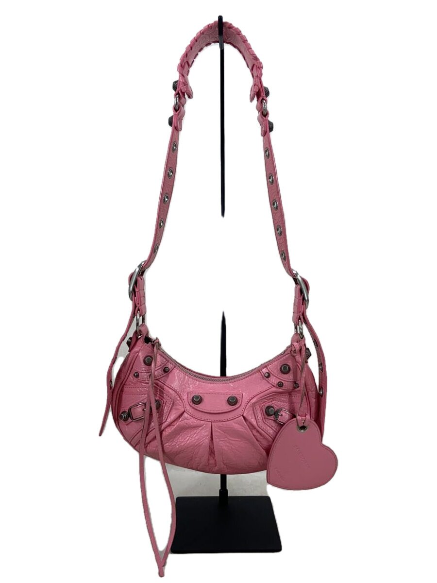 【中古】BALENCIAGA◆LE CAGOLE XS/ショルダーバッグ/なめし革/PNK/スレ有【御徒面子】