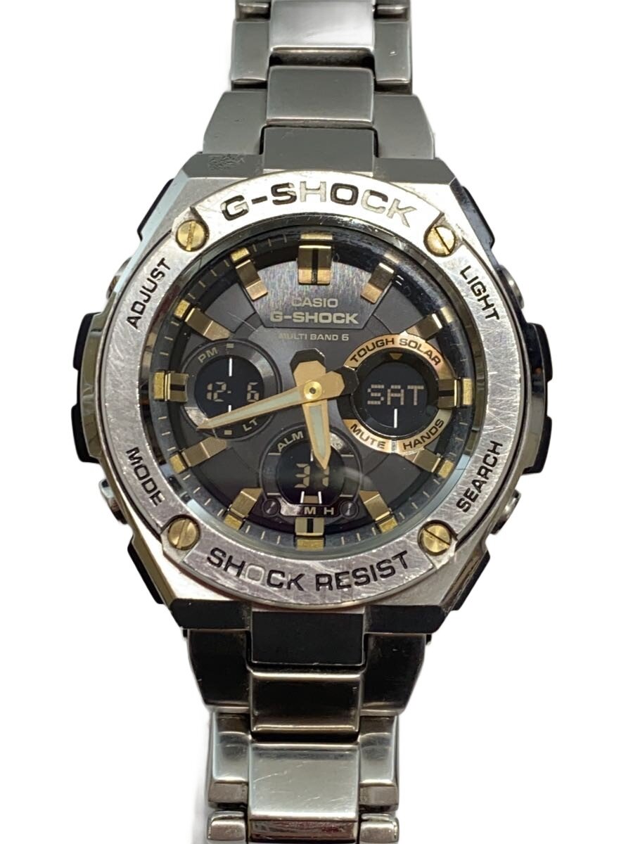 【中古】CASIO◆ソーラーウオッチ・G-SHOCK/デジアナ/ステンレス鋼/小傷・文字記号剥がれ有【服飾雑貨他】