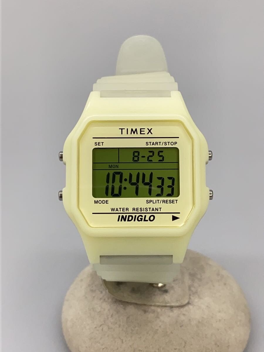 【中古】TIMEX◆石英ウオッチ/デジタル/--/WHT/WHT/tw2y02600/T80 Glow-インチ-the-dark/【服飾雑貨他】