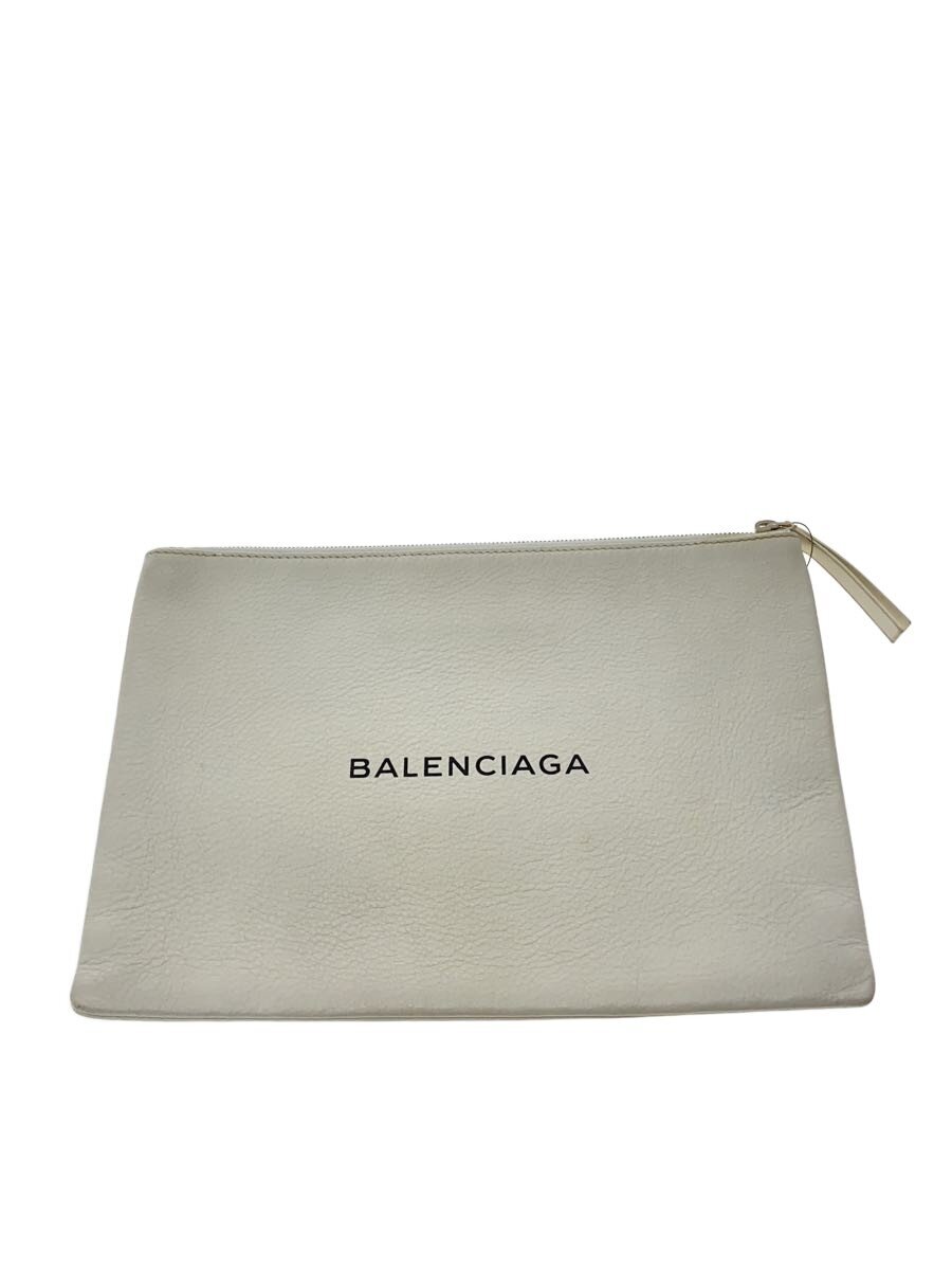 【中古】BALENCIAGA◆セカンドバッグ/レザー/WHT/485110【バッグ】｜2ｎｄ STREET 店
