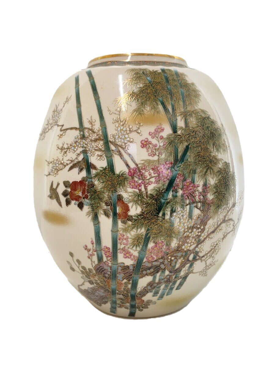 楽天市場】九谷焼 花器 砲弾型大 群雀図 / 中村陶志人 ＜送料無料