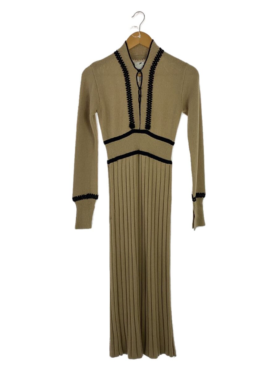 【中古】TODAYFUL◆Blade Piping Knitdress/ブレードパイピングニットドレス/36/BEG/12220303//【レディース御召しもの】