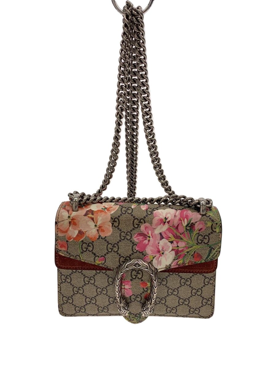 【中古】GUCCI◆チェーン店・ショルダーバッグ_ディオニュソス_GGブルームス/帆布/BEG【御徒面子】