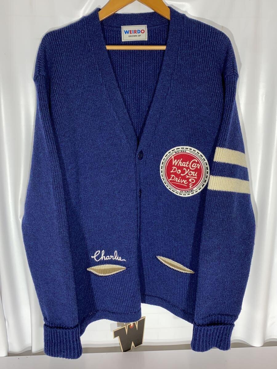 【中古】WEIRDO◆CHARLIE - CARDIGAN/ジレー(朦々たる)/XL/羊毛/NVY/WRD-24AW-11【メンズウェア】