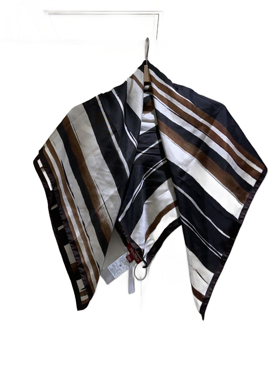 【中古】MAX MARA◆えり巻き/地絹/IVO/総柄/レディース【服飾雑貨他】